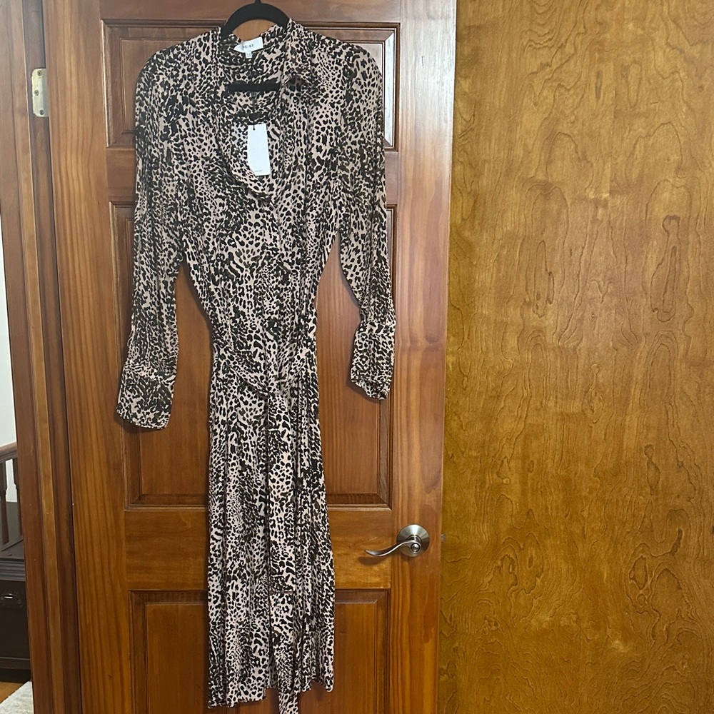 REISS Tabitha Animal Print Midi Dress - New